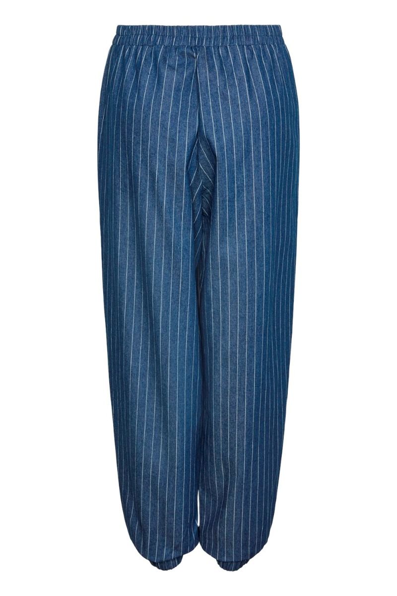 Pieces - Bukser - PC Amilda HW Pant - Medium Blue Denim