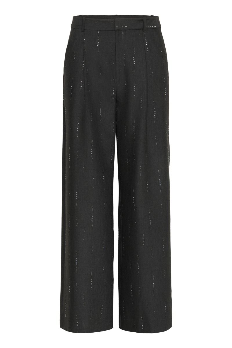 Gestuz - Bukser - GZadira MW pants - Dark grey melange 