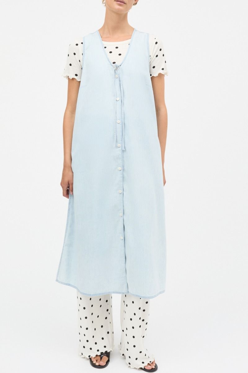 Mads Nørgaard - Kjole - Air Denim Pauline Dress - Sunbleached Blue (Levering midt april)