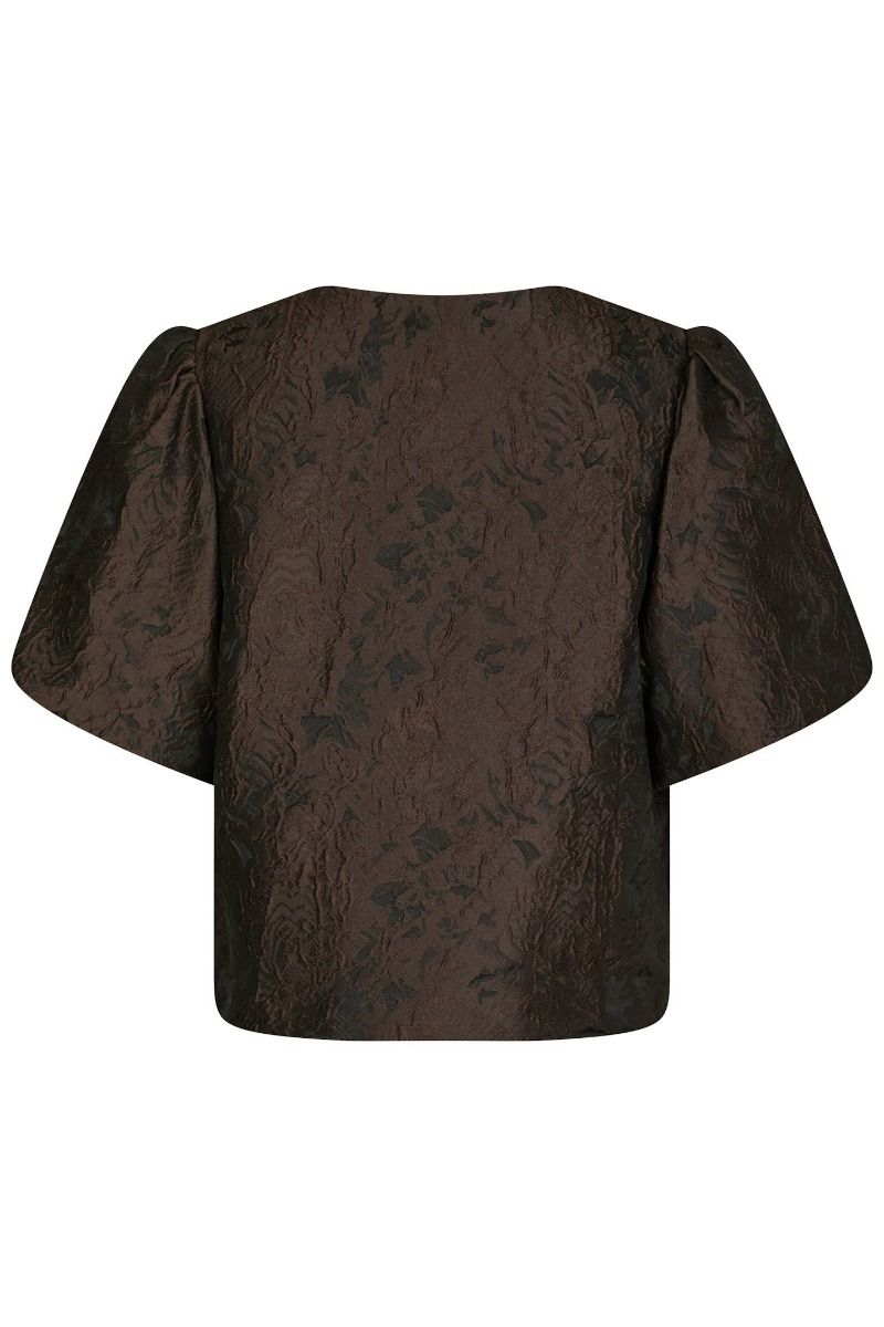 Neo Noir - Bluse - Aisa Brocade Blouse - Dark brown