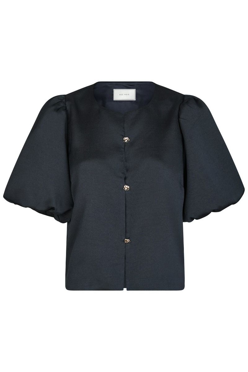 Neo Noir - Bluse - Aisa Dull Satin Blouse - Navy