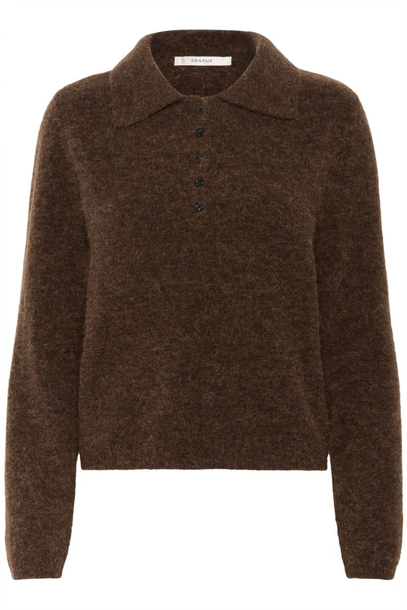 Gestuz - Strik - Alpha Polo Pullover - Buff Mélange 