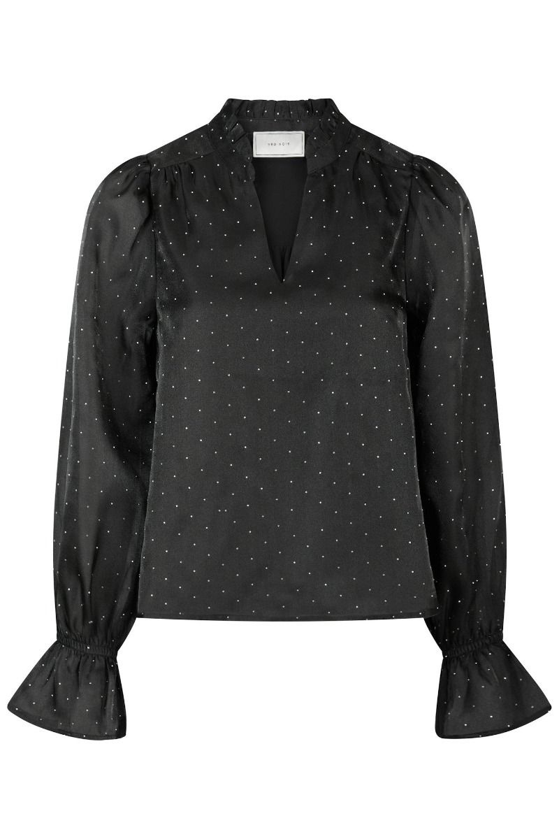 Neo Noir - Bluse - Amara Bedazzled Blouse - Black