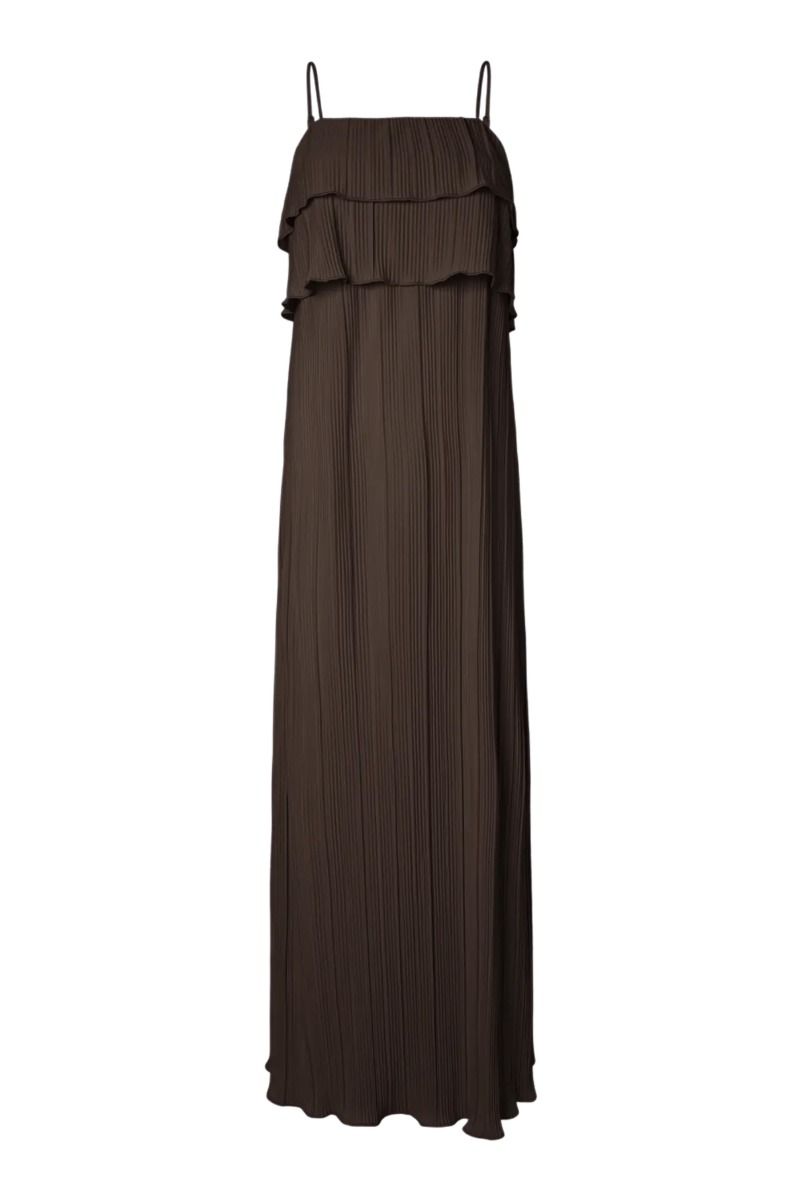 Pieces - Kjole - Amber SL Ankle Layred Dress - Hot Fudge