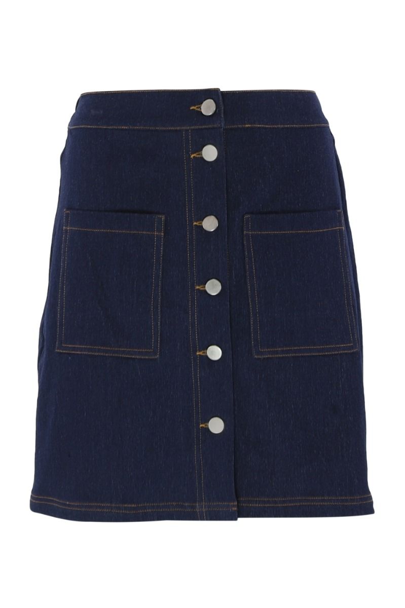 Continue - Nederdel - Amy Denim - Solid Blue