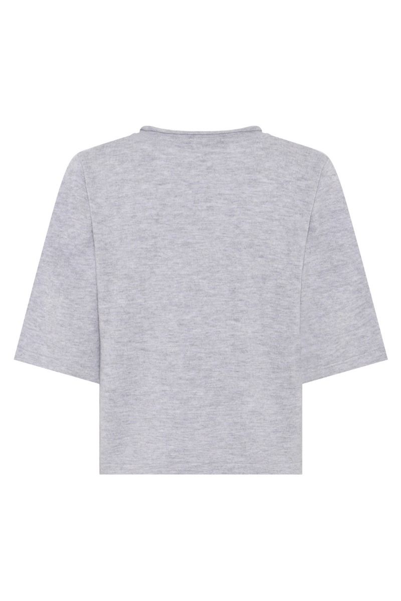 Bruuns Bazaar - t-shirt - Chalina Andra knit - Light grey melange 