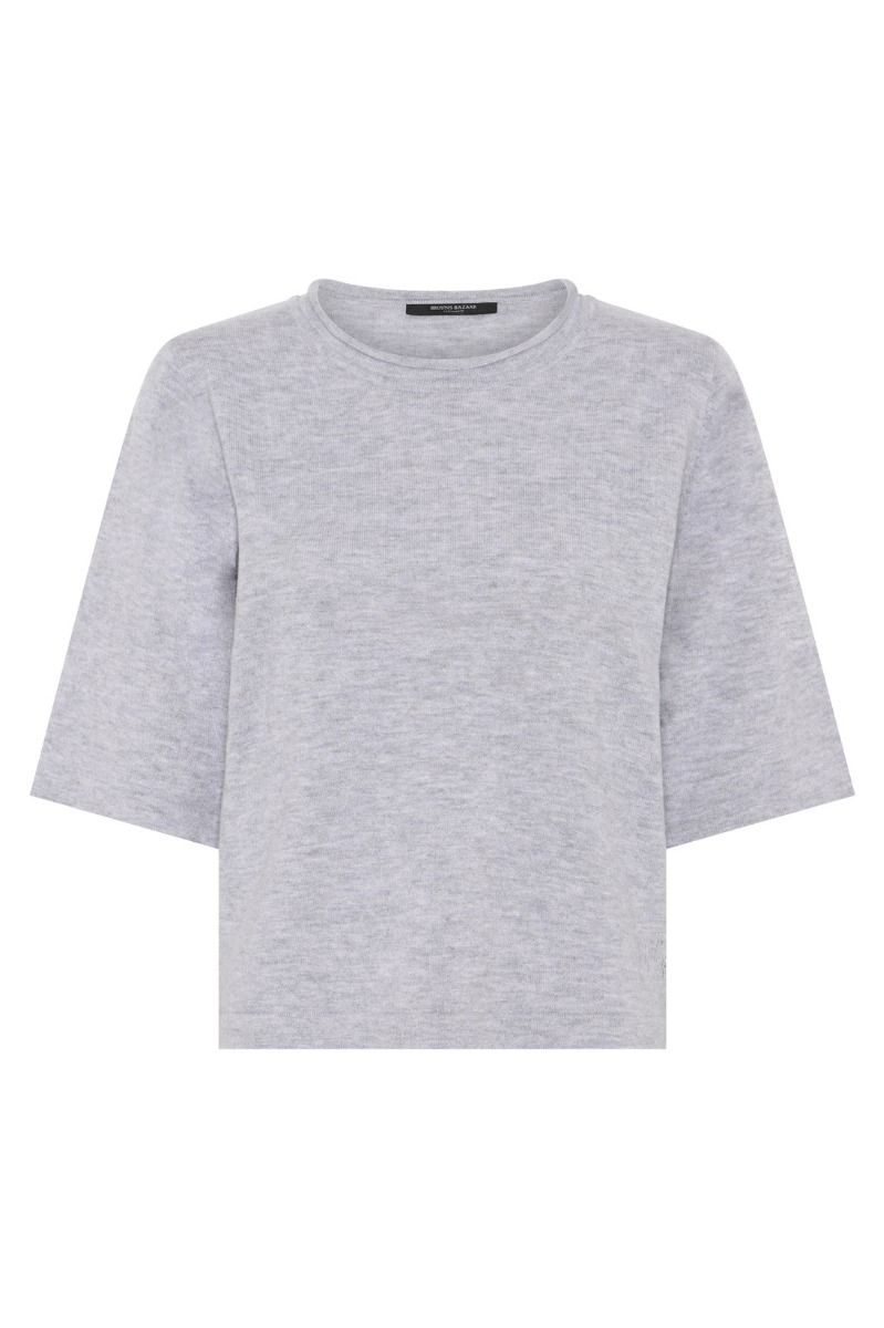 Bruuns Bazaar - t-shirt - Chalina Andra knit - Light grey melange 