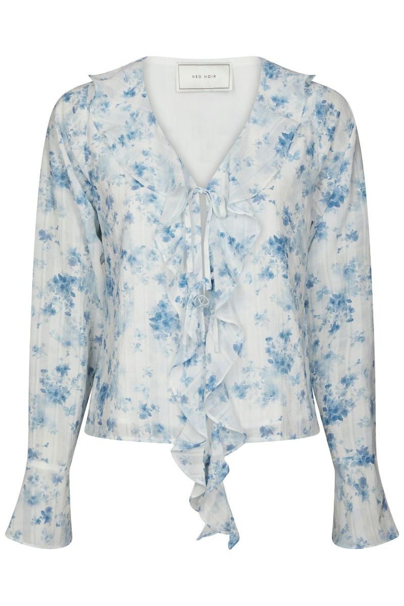 Neo Noir - Bluse - Anika Fleur Blouse - Blue Floral (Levering midt april)
