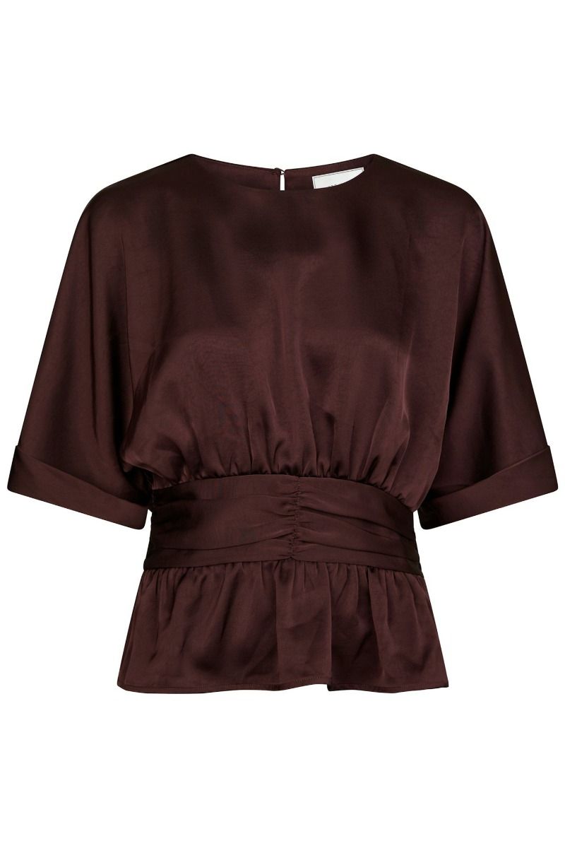 Neo Noir - Bluse - Annegret Heavy Sateen Blouse - Burgundy