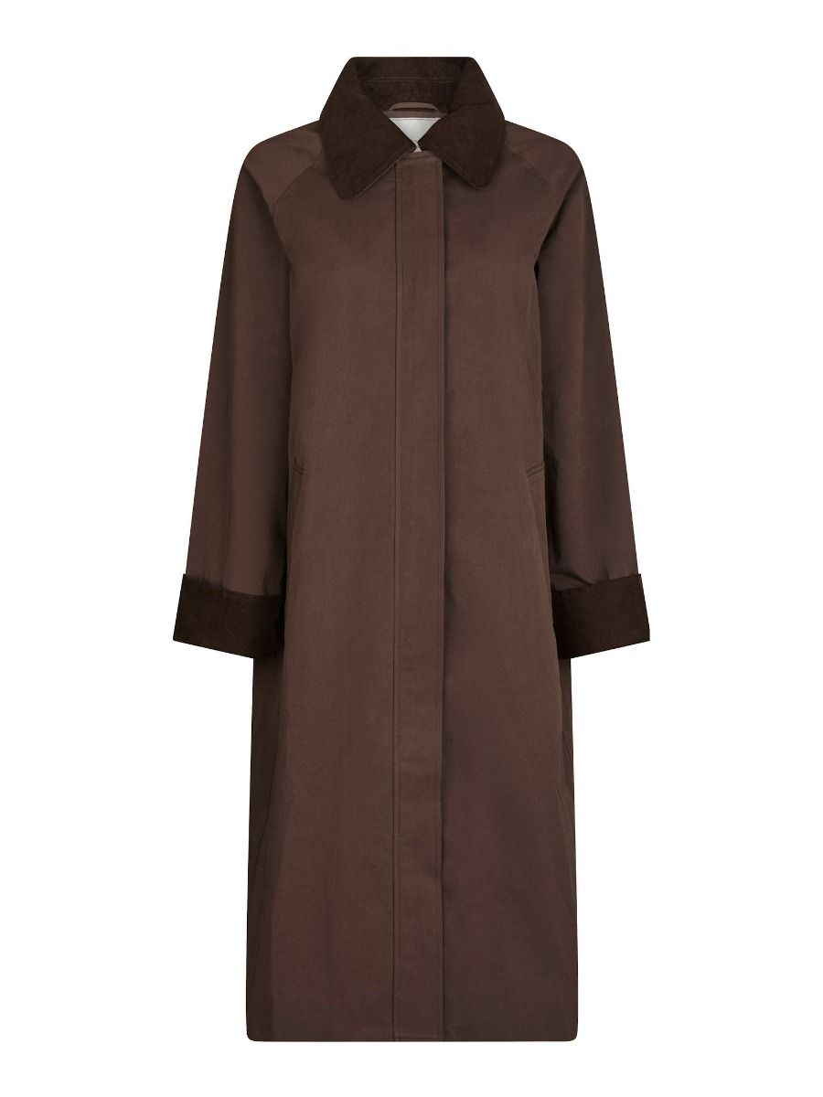 Neo Noir - Jakke - Anneli Cord Coat - Dark brown