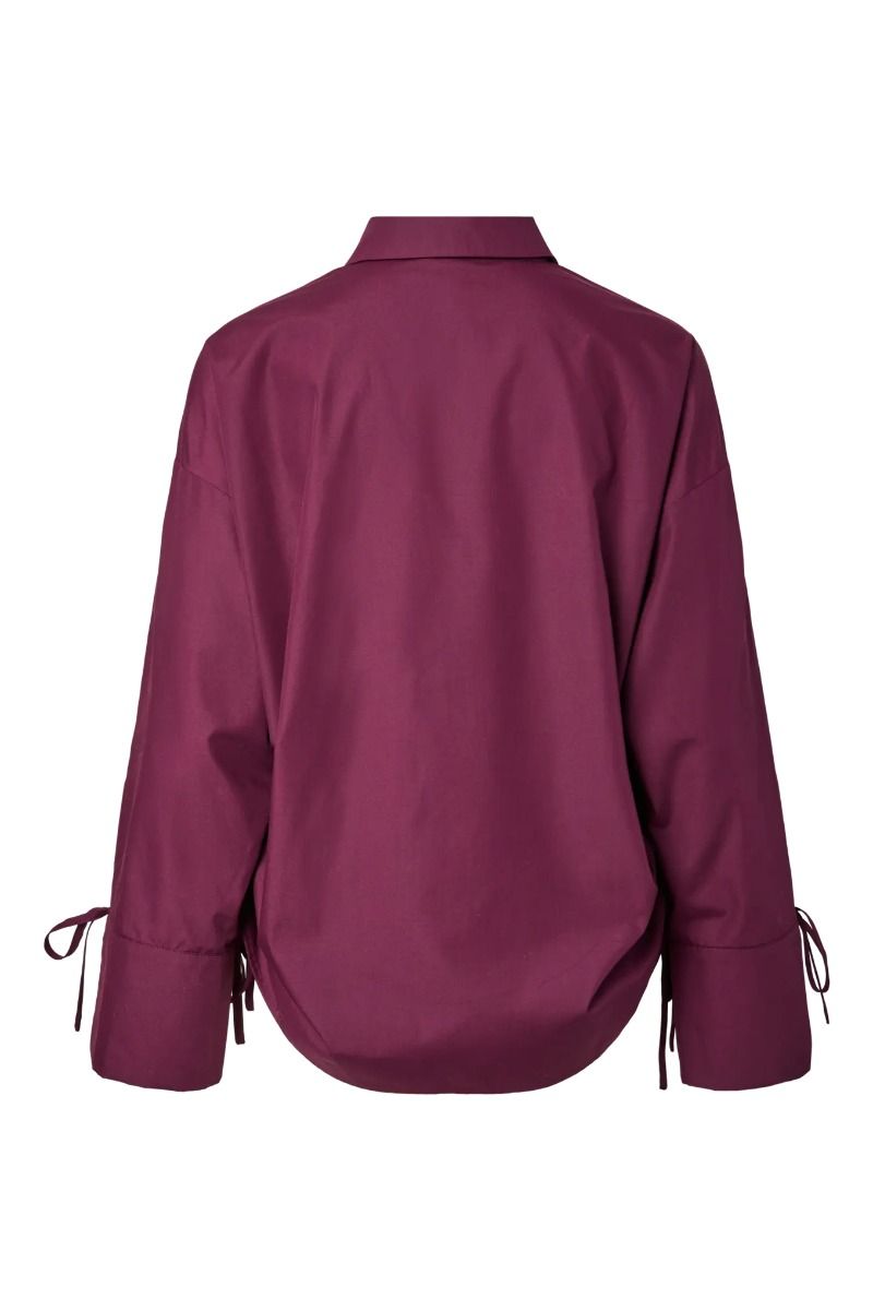 Pieces - Skjorte - Anni LS Loose Shirt - Dark Purple