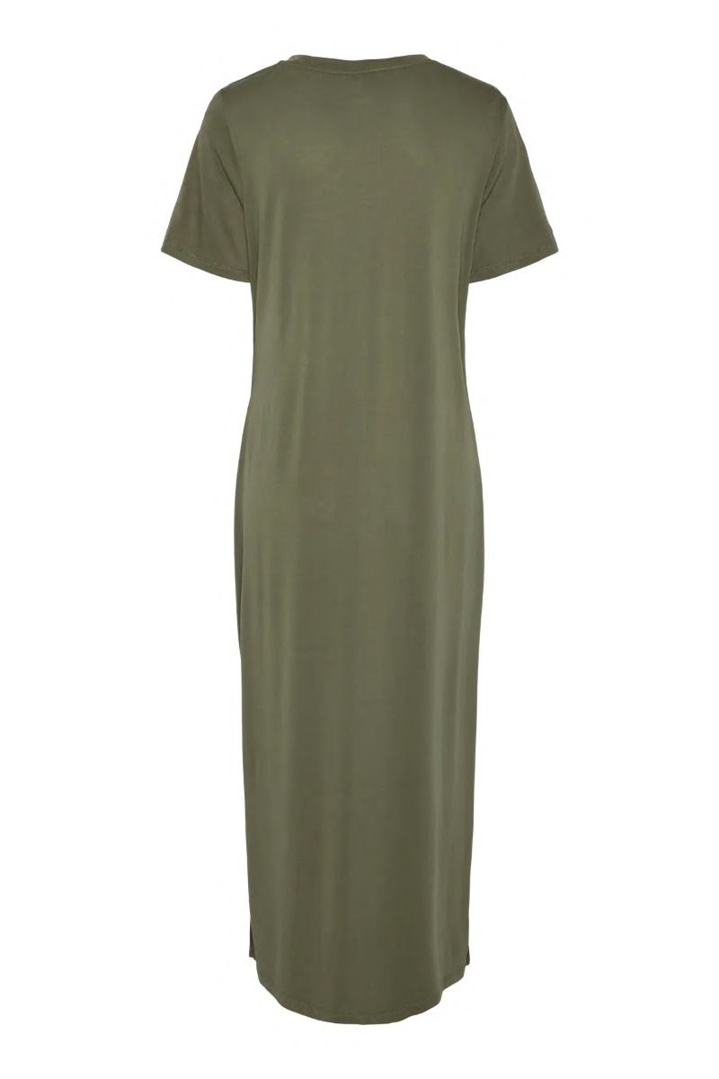 Pieces - Kjole - Anora SS O-Neck Knot Dress - Deep Lichen Green