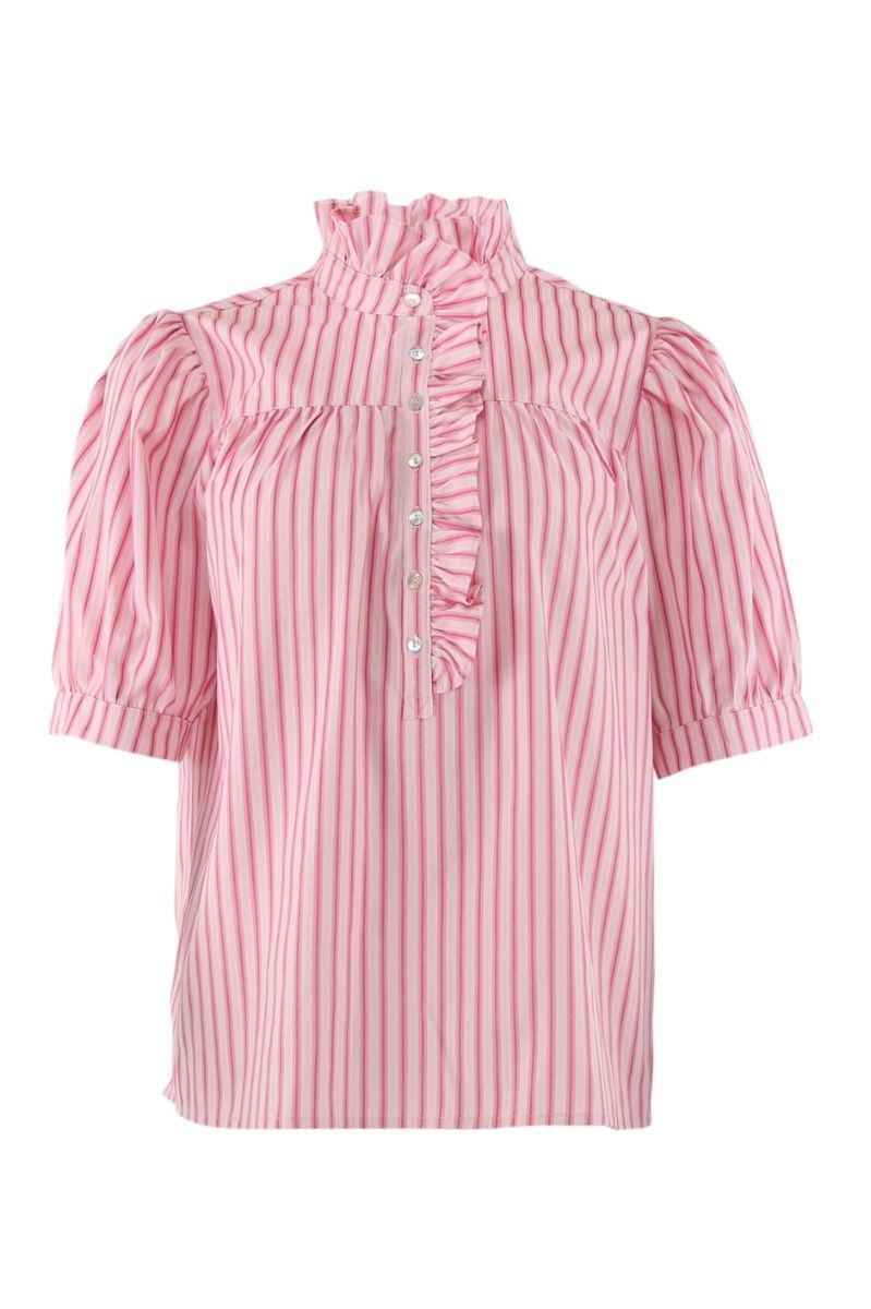 Continue - Bluse - Ariana Stripe Pink - Pink Stripe