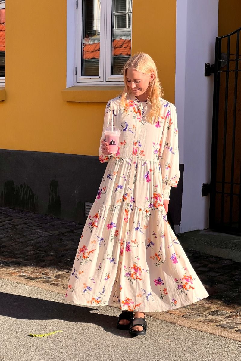 Y.A.S - Kjole - Asina Ls Long Shirt Dress - Whitecap Gray