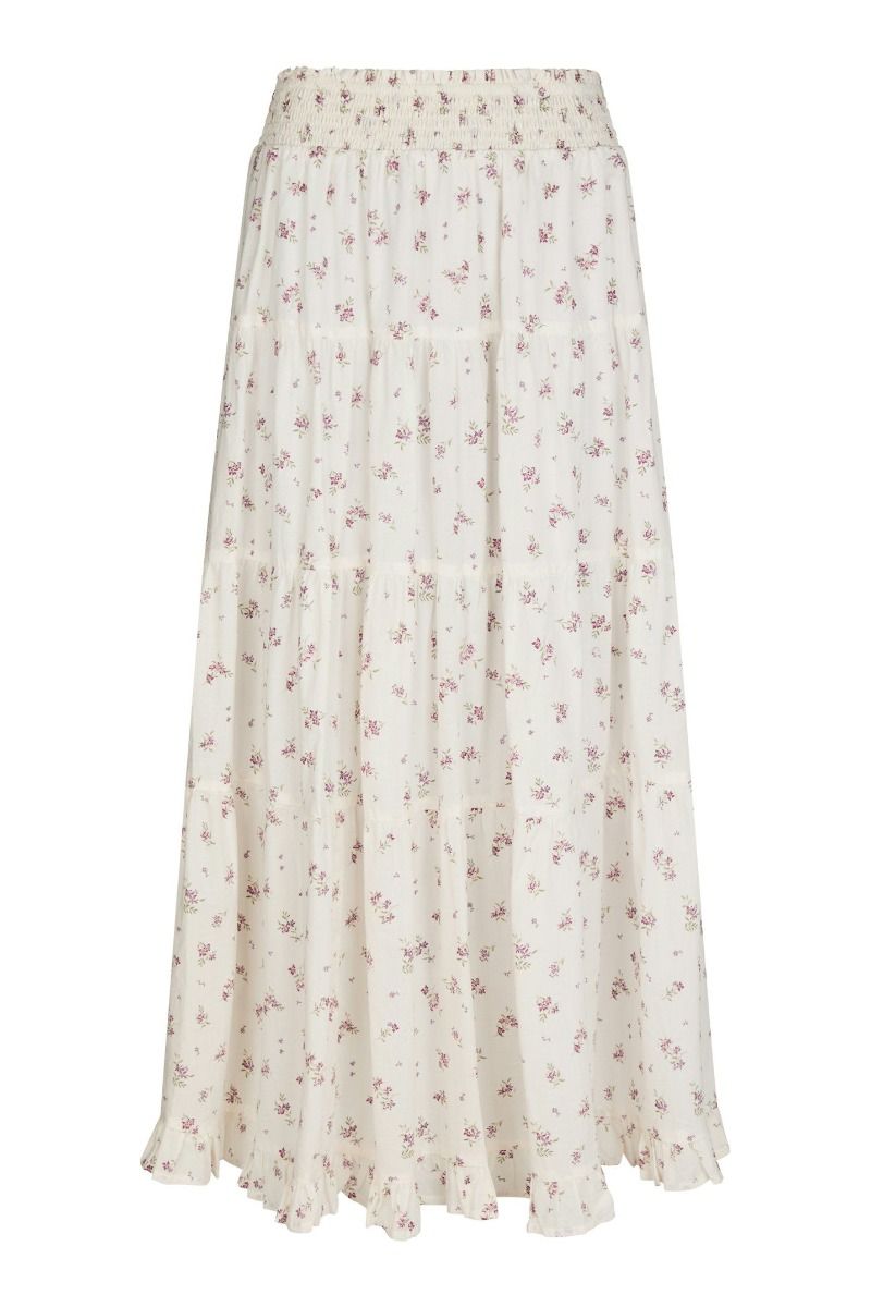 Neo Noir - Nederdel - Asta Small Blossom Skirt - Creme
