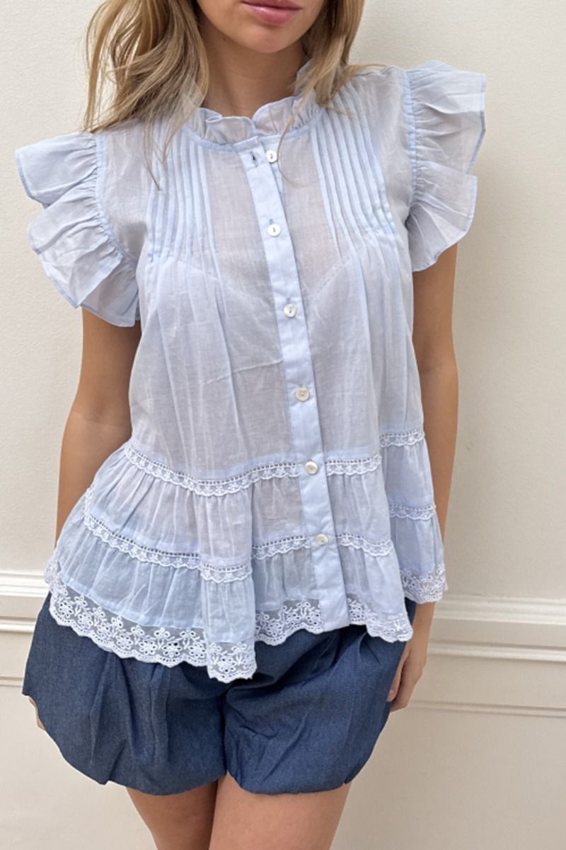 Continue - Top - Audrey Top - Light Blue (Levering midt april)