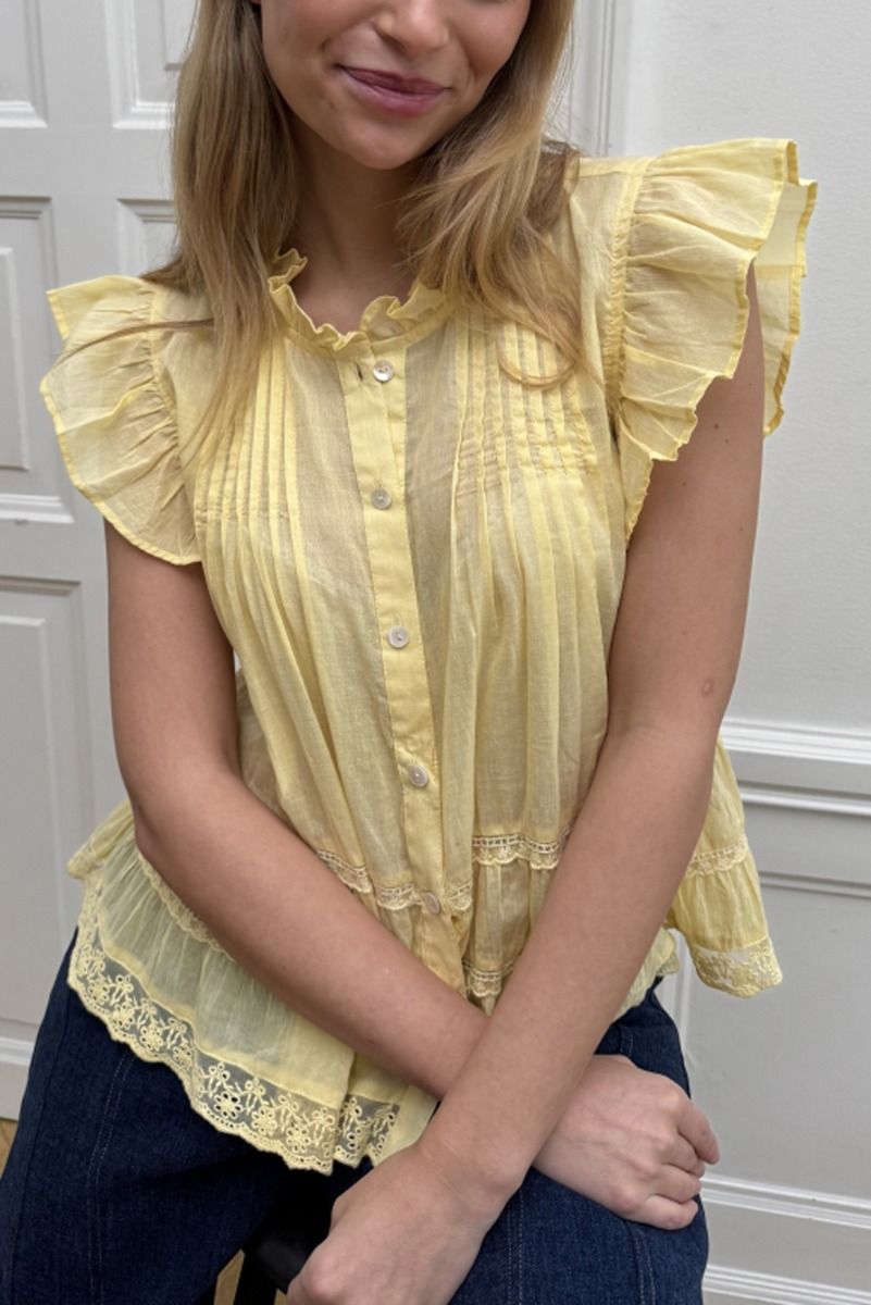 Continue - Bluse - Audrey Top - Yellow (Levering midt april)