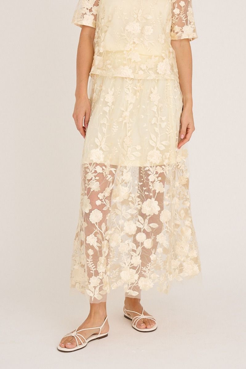 A-View - Nederdel - Fuschia Skirt - Pale Yellow