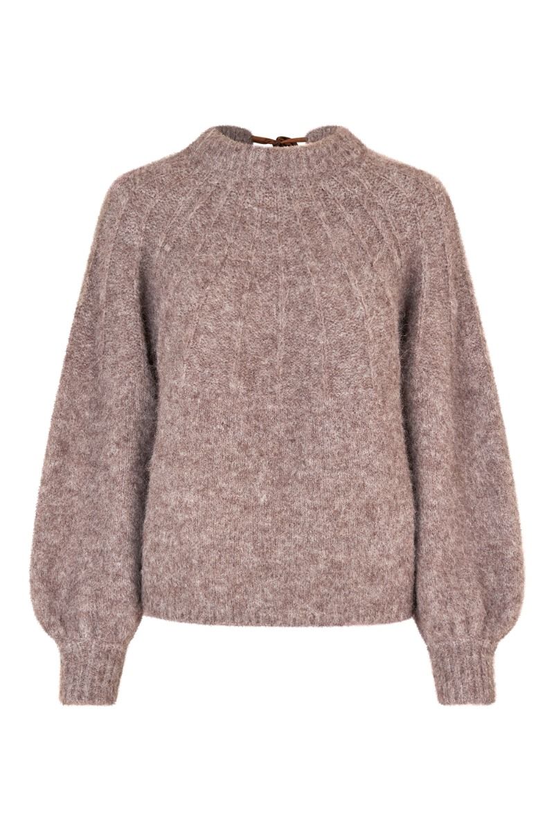 A-View - Strik - Patrisia Bow Knit Pullover - Brown