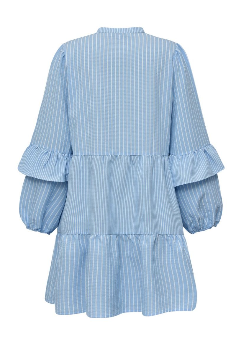 A-View - Kjole - Karin Dress - Light blue/White stripe