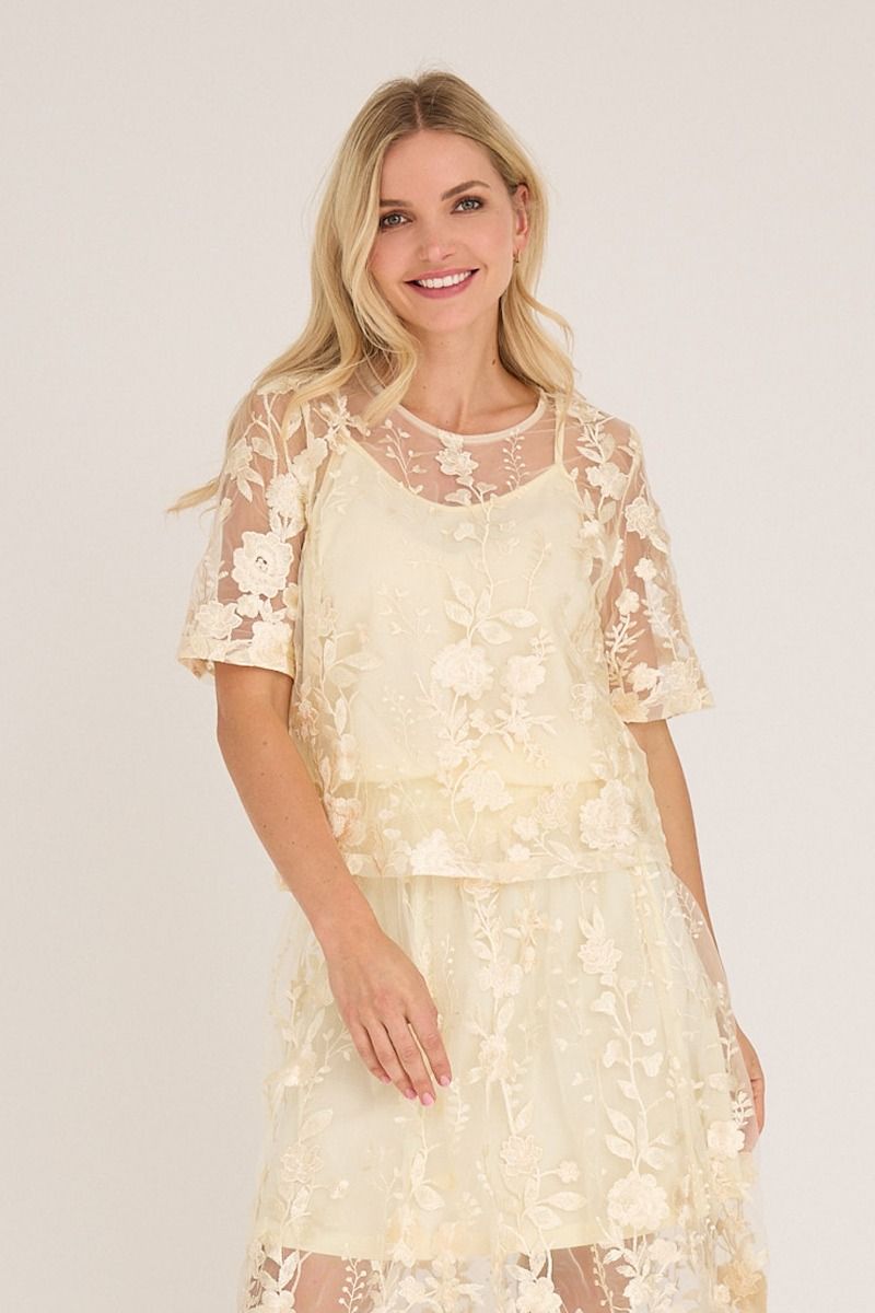 A-View - Bluse - Fuschia Blouse - Pale Yellow