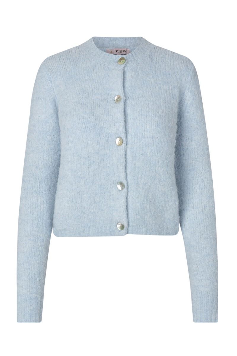 A-View - Cardigan - Audrey New Knit Cardigan - Light Blue