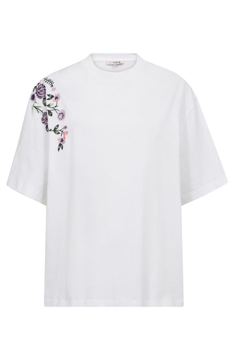 A-View - T-shirt - Best Fluschia Tee - White/green