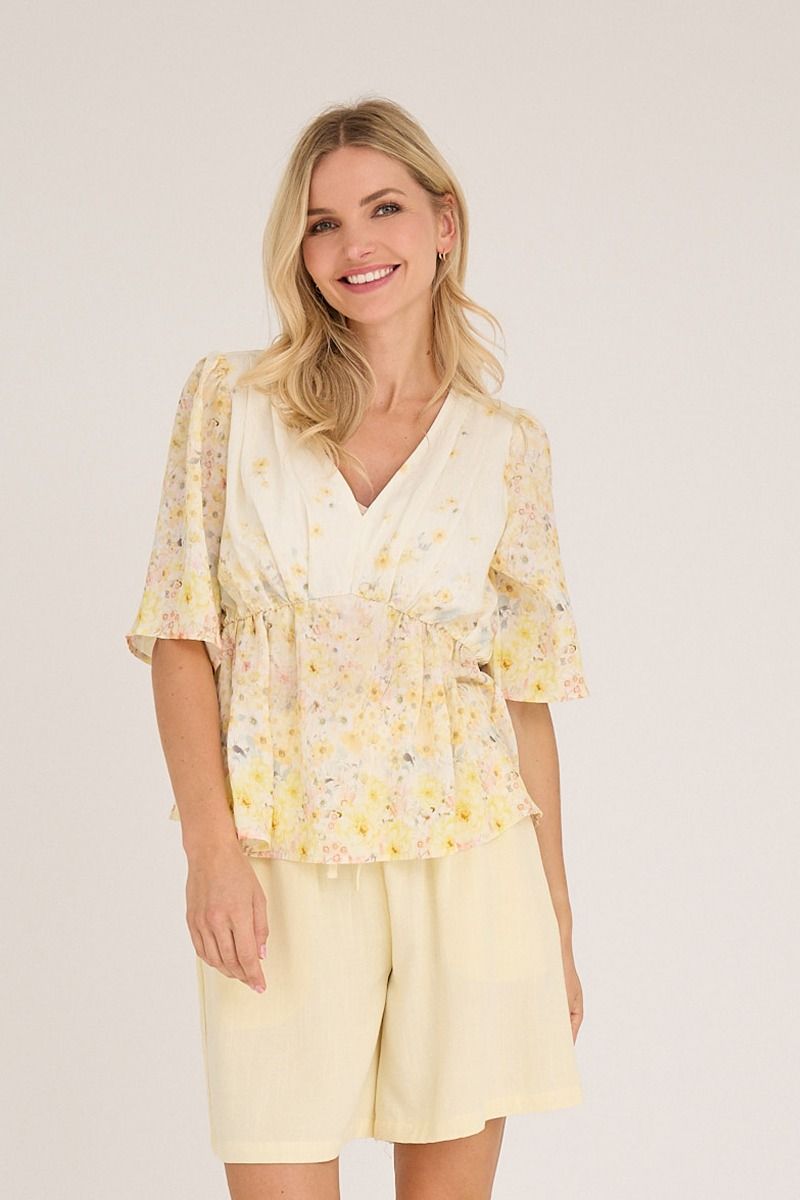 A-View - Bluse - Aurora Blouse - Pale Yellow