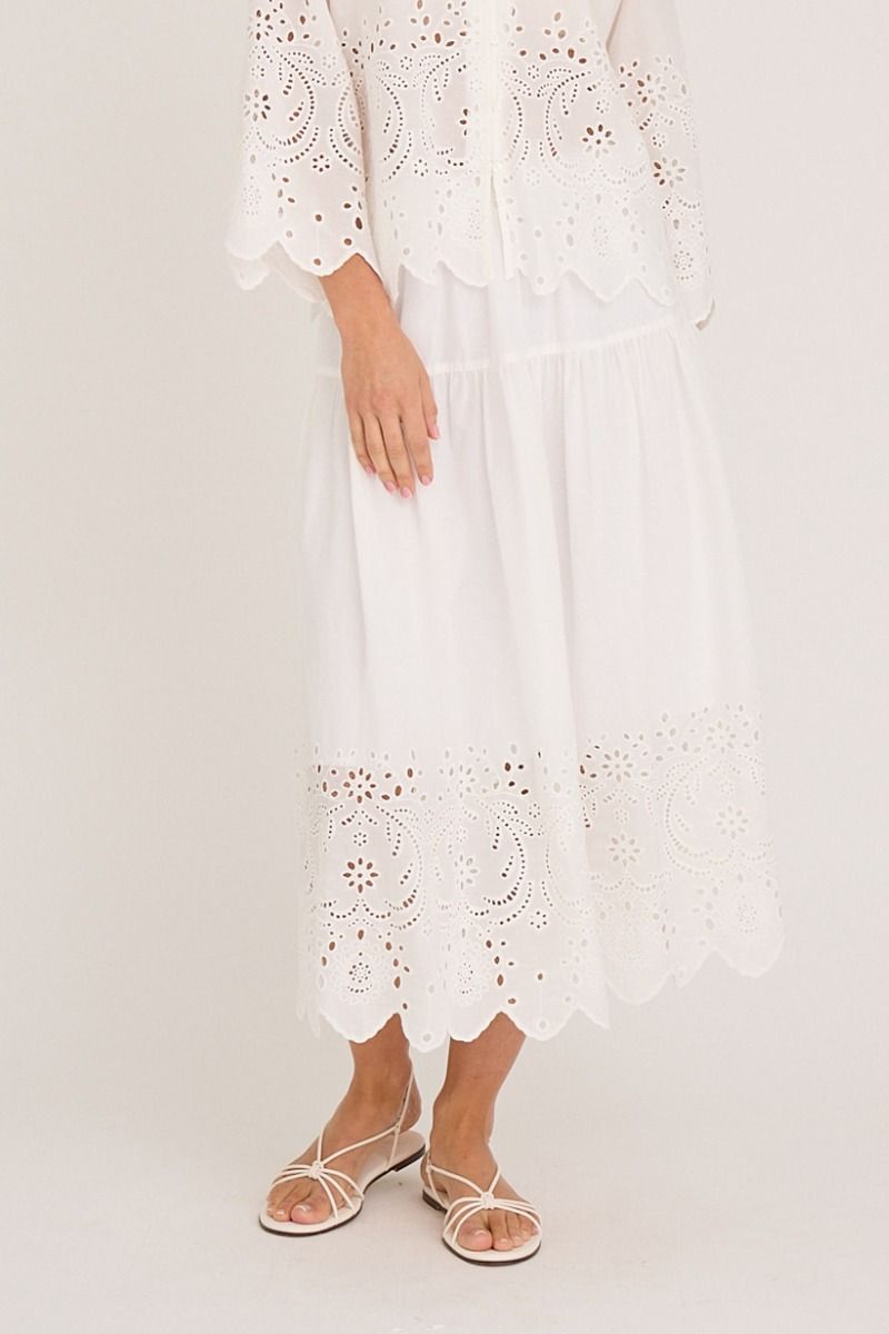 A-View - Nederdel - Alfora Skirt - White (Levering slut marts/start april)