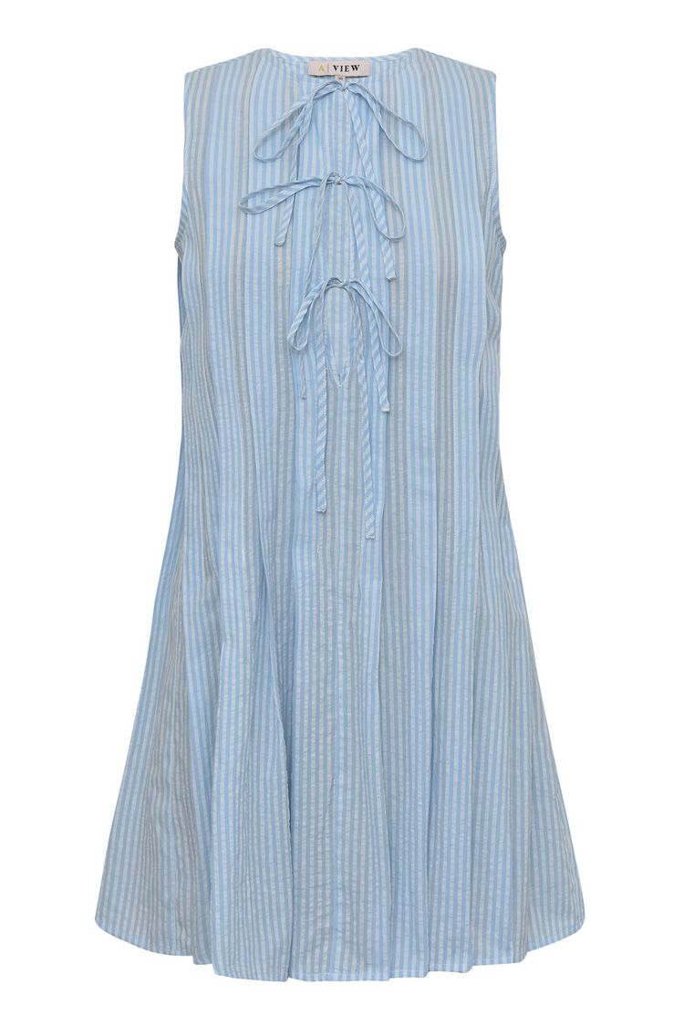 A-View - Kjole - Agni Dress - Light blue/White stripe