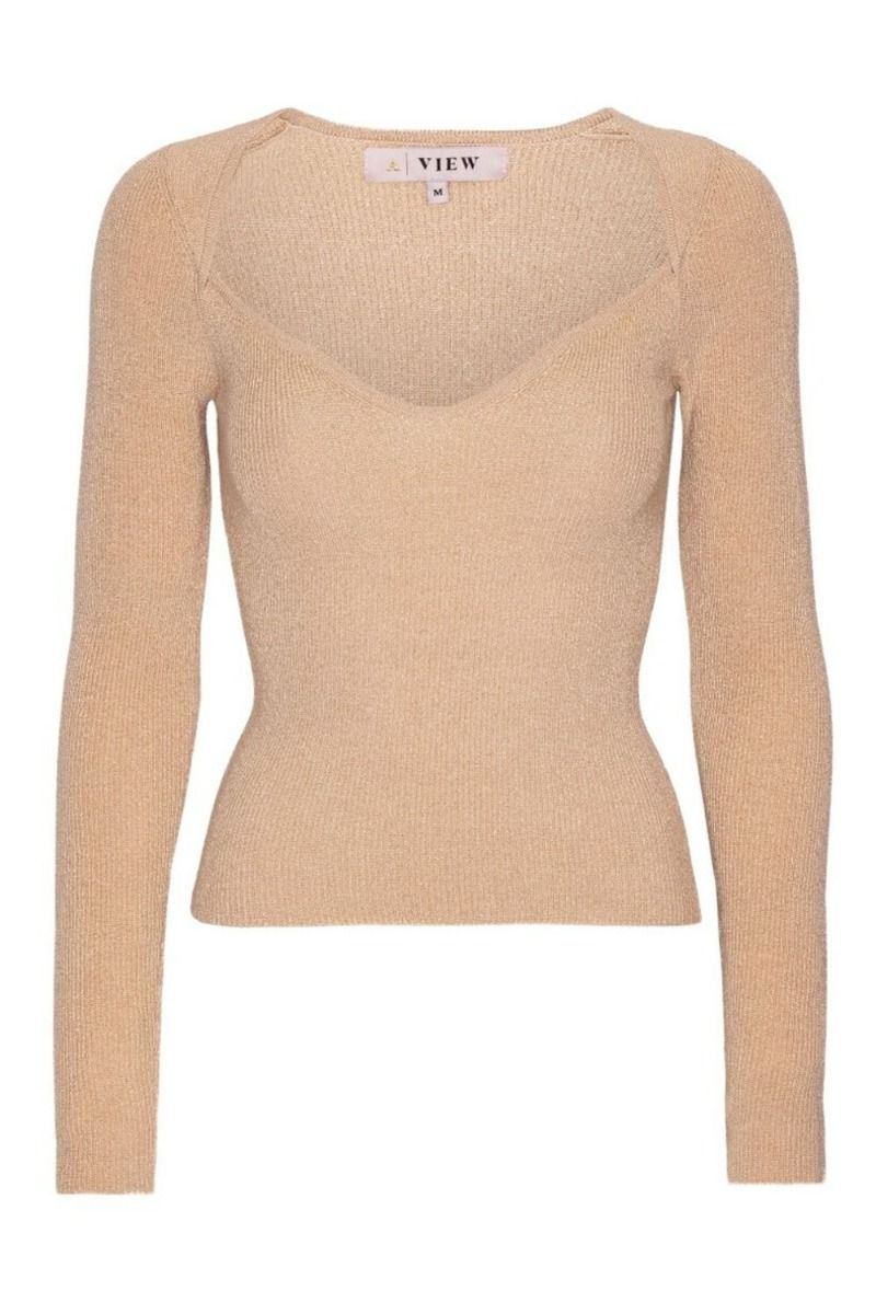 A-View - Bluse - Alexandra Knit Blouse - Sand