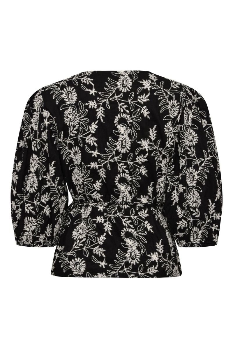 A-View - Bluse - Brodie Blouse - Black/Off White