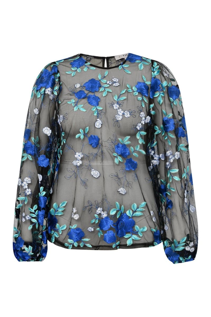 A-View - Bluse - Fuschia Blouse - Black/Blue