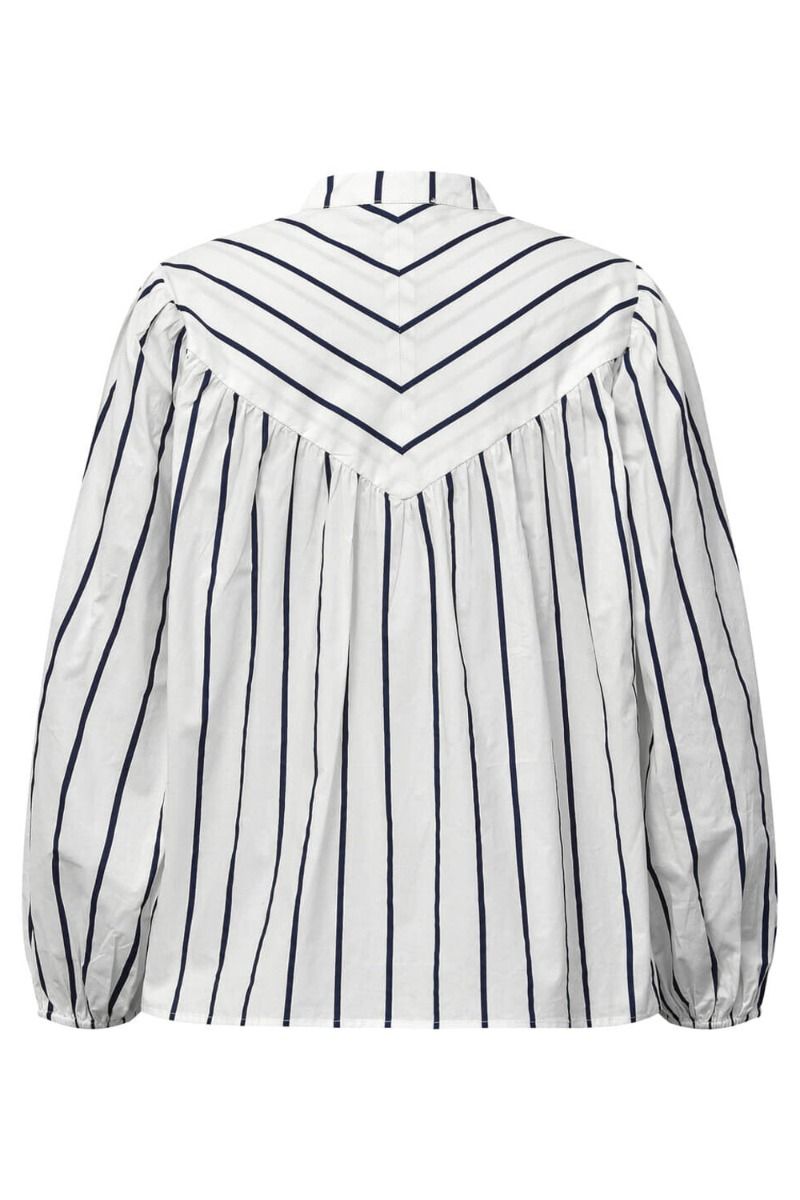 A-View - Bluse - Lizzy Blouse - White/Navy Stripe