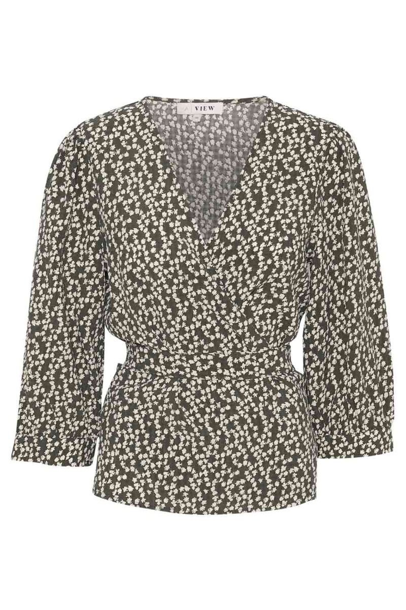 A-View - Bluse - Omah Wrap Blouse - Forest Green