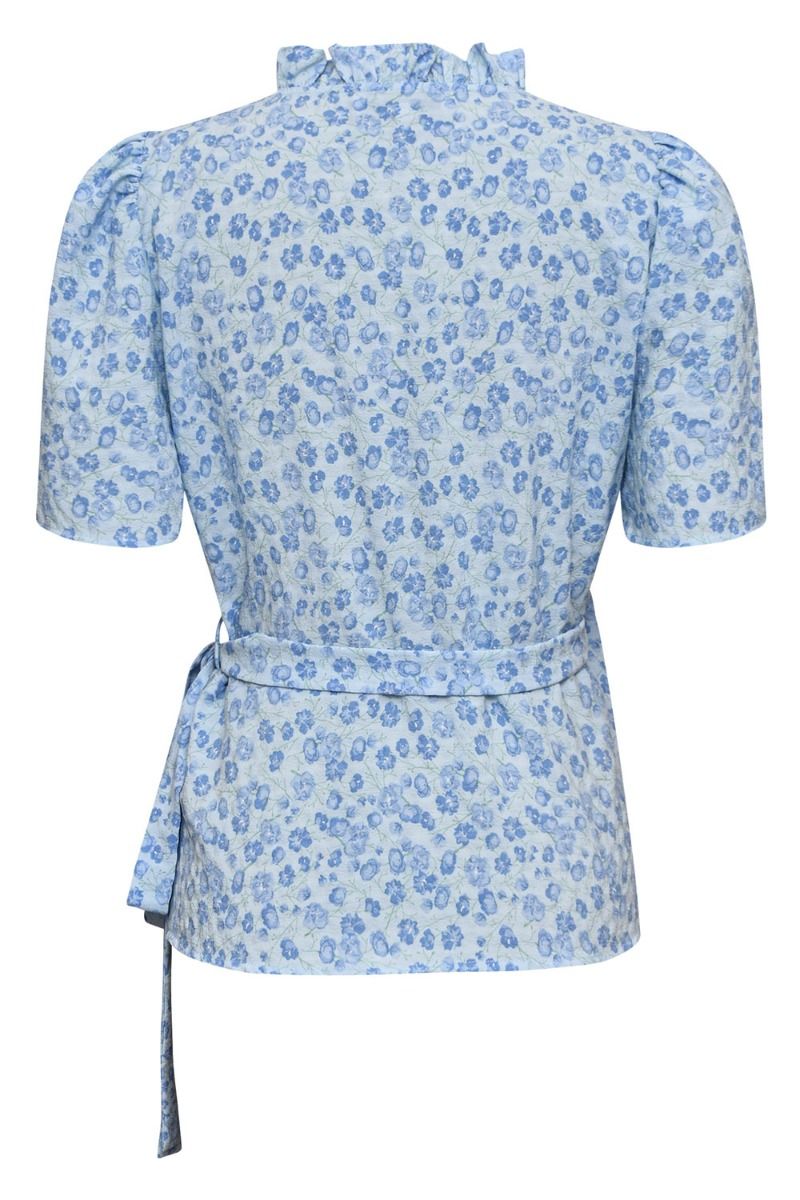 A-View - Bluse - Peony Wrap Blouse - Sky Blue