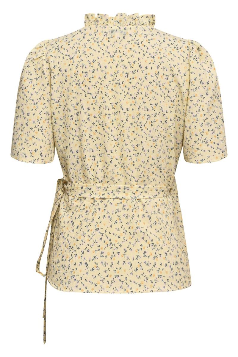 A-View - Bluse - Peony Wrap Blouse - Light Yellow