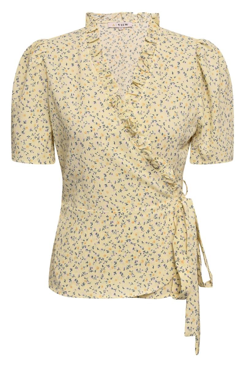 A-View - Bluse - Peony Wrap Blouse - Light Yellow