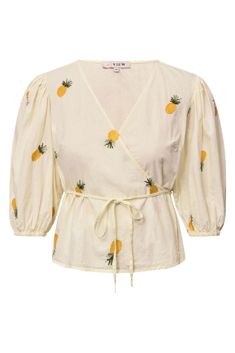 A-View - Bluse - Rebekka Fruit Blouse - Sand/Yellow