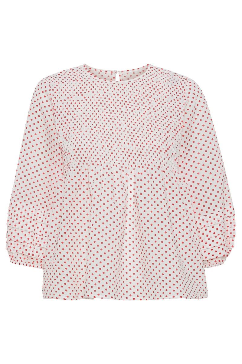 A-View - Bluse - Rosa Blouse - White With Red Dots