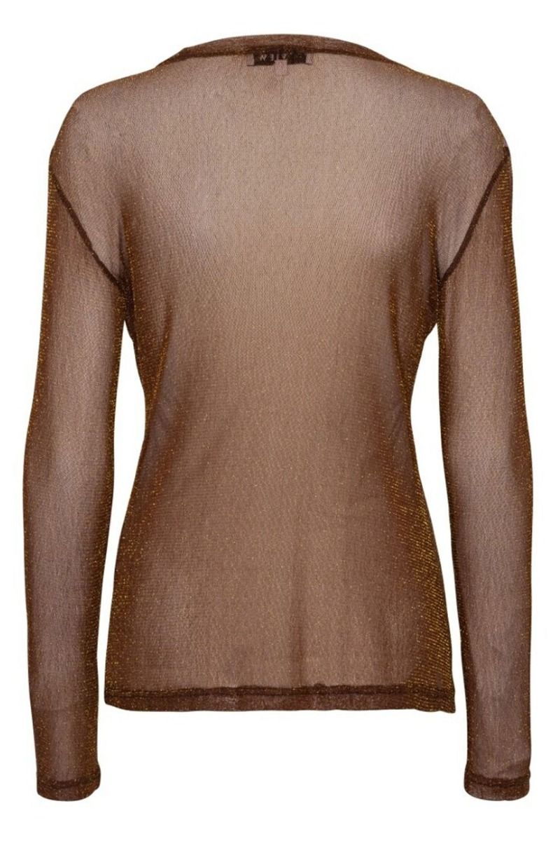 A-View - Bluse - Silke Lurex Blouse - Brown