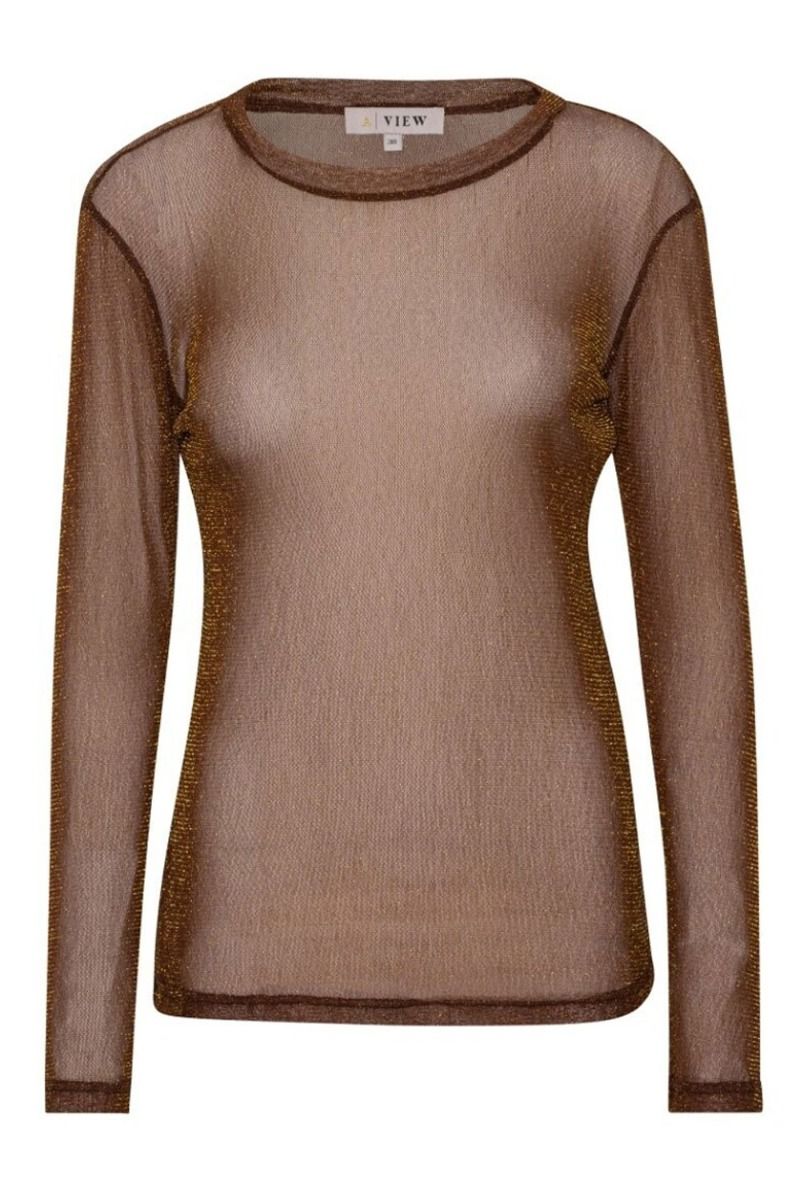 A-View - Bluse - Silke Lurex Blouse - Brown