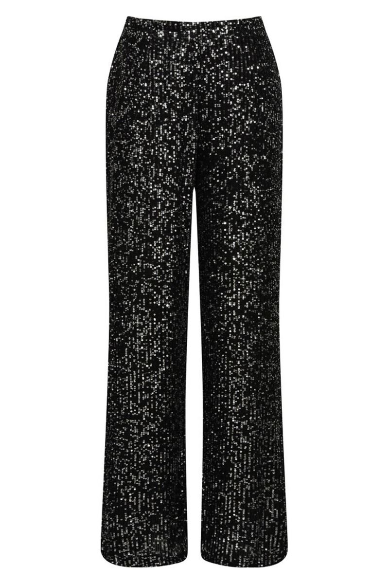A-View - Bukser - Alexi Sequin Pants - Black