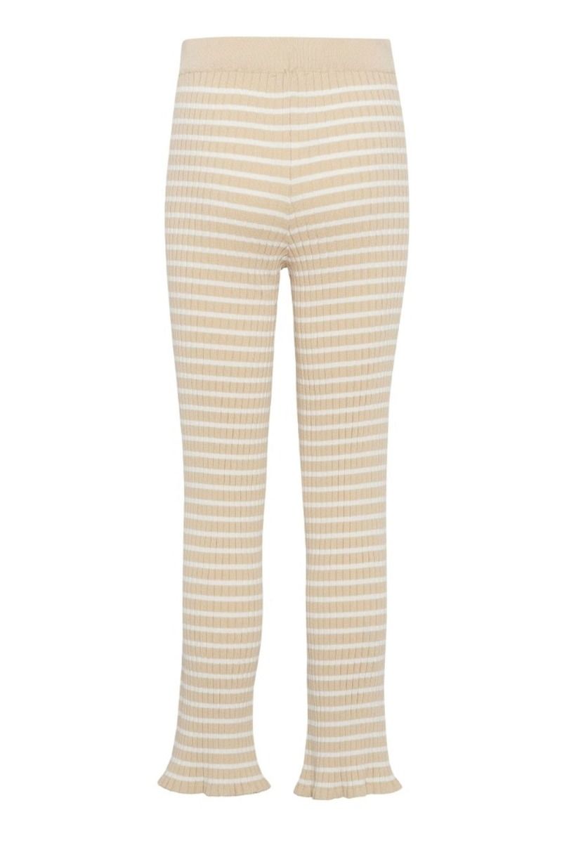 A-View - Bukser - Kira Knit Pant - Beige/Off white