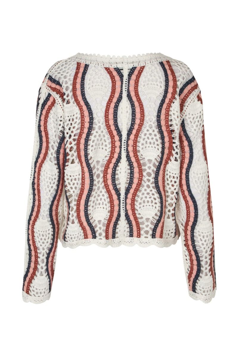 A-View - Bluse - California Crochet Blouse - White/peach/navy