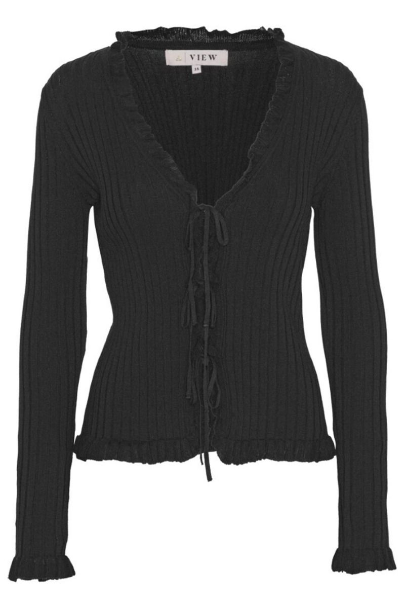 A-View - Cardigan - Fabian Tie Cardigan - Black