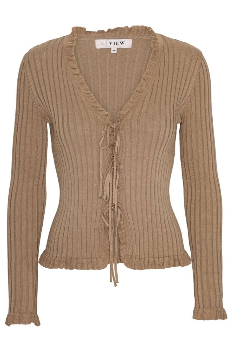A-View - Cardigan - Fabian Tie Cardigan - Sand