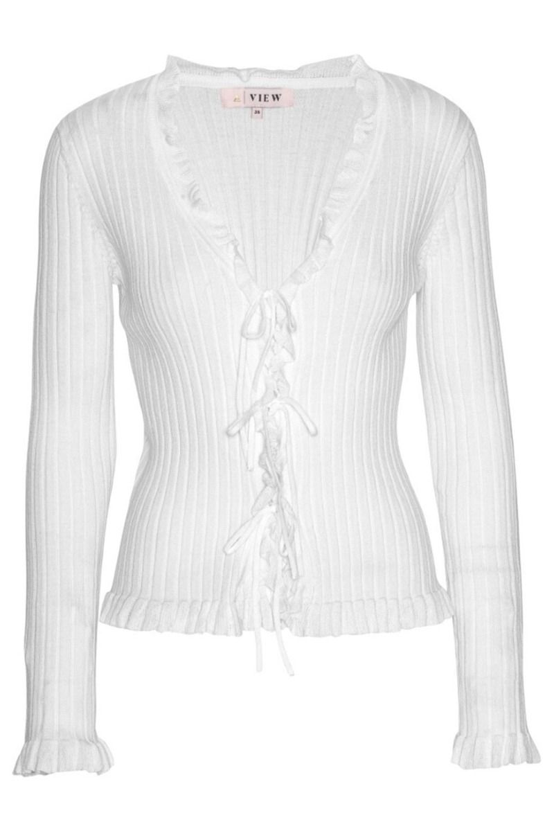 A-View - Cardigan - Fabian Tie Cardigan - White