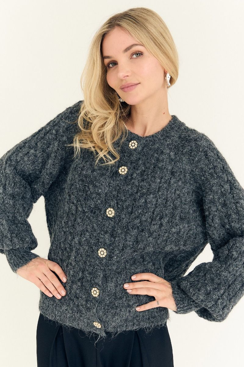 A-View - Cardigan - Kabba Knit Cardigan - Dark grey 