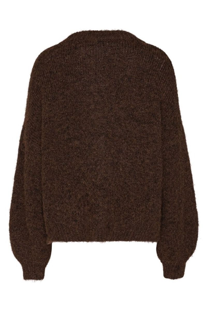 A-View - Cardigan - Patrisia Solid Knit Cardigan - Dark Brown